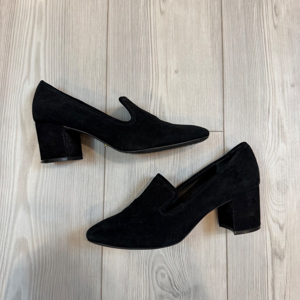 Lauren Ralph Lauren "Jenifer" Suede Block Heel Loafers Almond Toe Pumps 8.5B